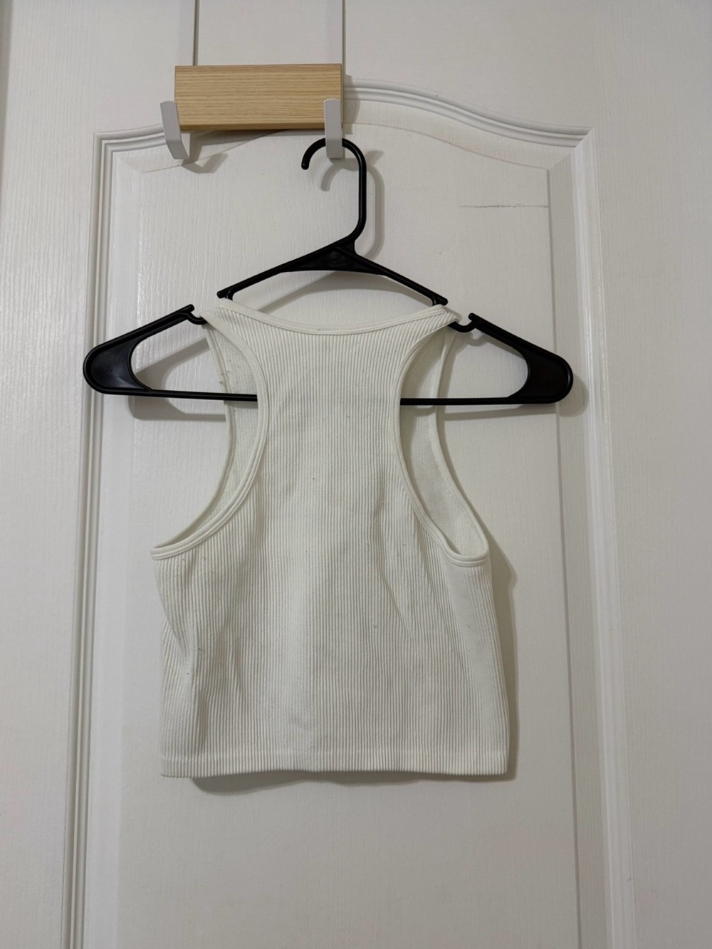 Love Tree White Ribbed Racerback Crop Tank - Picture 2 of 3